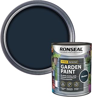 Ronseal RSLGPBLKB750 GPBLKB750 Garden Paint Black Bird 750ml, 750 ml