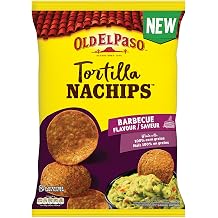 Old El Paso Tortilla Nachips BBQ Stlye - Corn Baked Tortilla Chips with Barbecue Flavour - Gluten Free - 1 x 185g