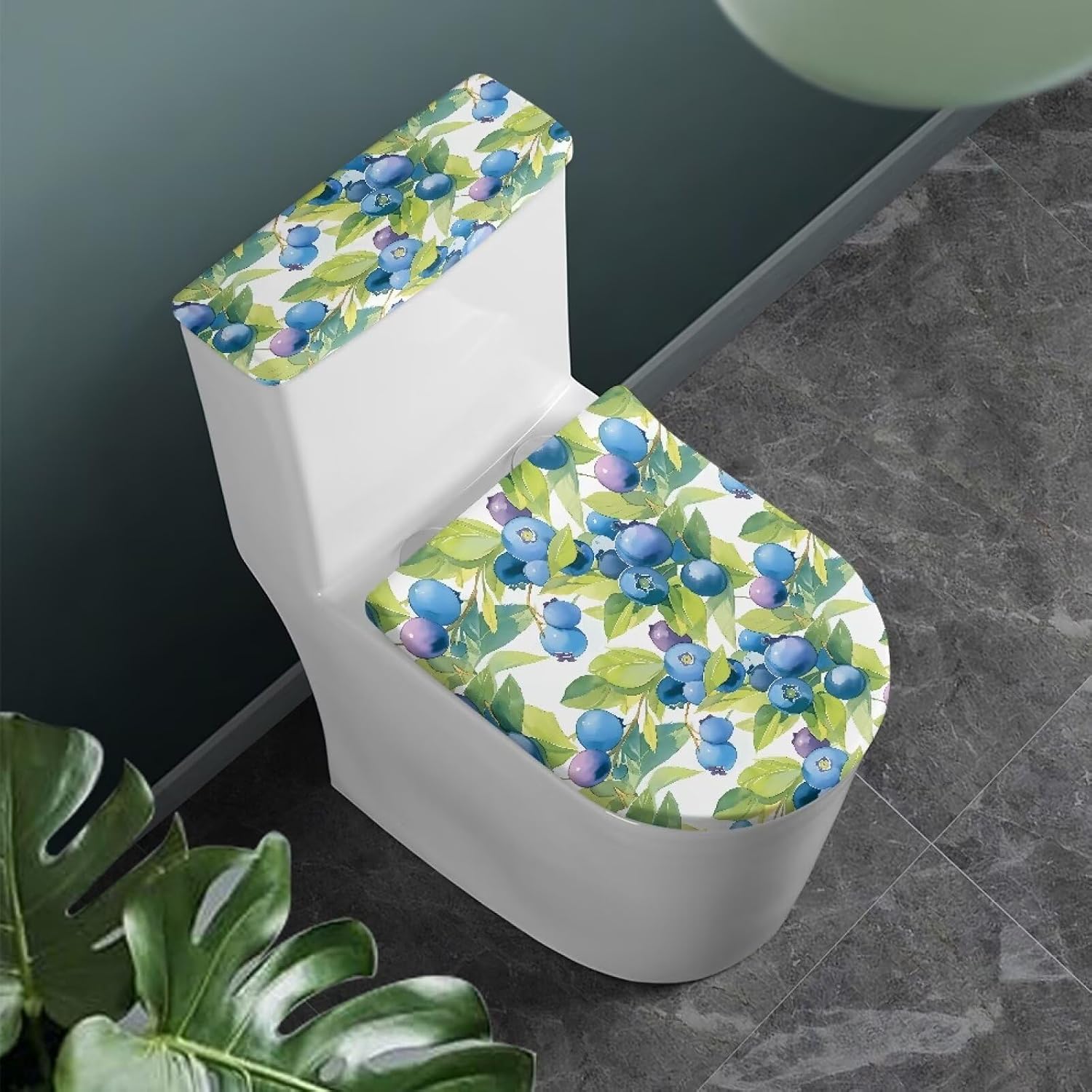 Colorful Hydrangea Toilet Seat Lid Cover Yellow Blue Hydrangea Washable Toilet Tank Replacement Toilet Cover Set Welcome Flower for Bathroom Home Decor Accessories image 3