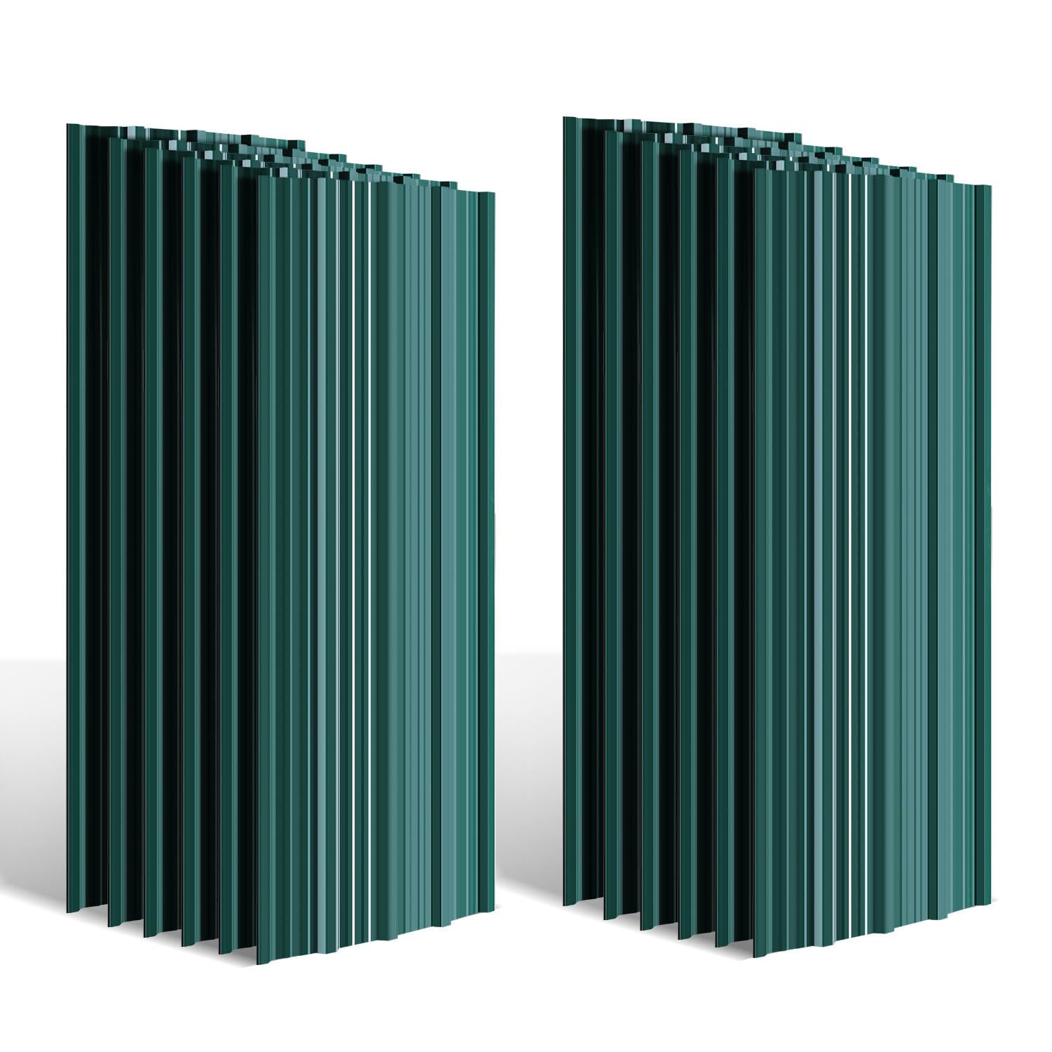 48 fogli profilati in lamiera trapezoidale, 115 x 45 cm, ca. 24,8 m², 0,25 mm, lamiera d'acciaio zincata per tettoie da giardino e capannoni, inclusi guanti antitaglio, colore: verde