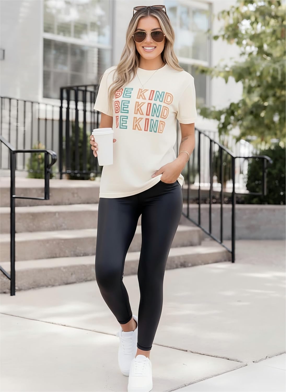 Blooming Jelly Womens Be Kind Shirt Short Sleeve Graphic Tees Loose Fit Tshirts Cute Casual Summer Tops Funny Teacher Outfits - Image 8