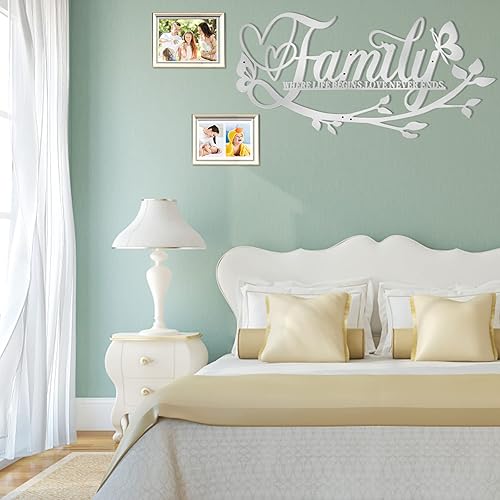 Miniatura 8 de Letrero de metal con texto en inglés Family Where Life Begins Love Never Ends (Family Where Life Begins Love Never Ends) de metal, decoración de