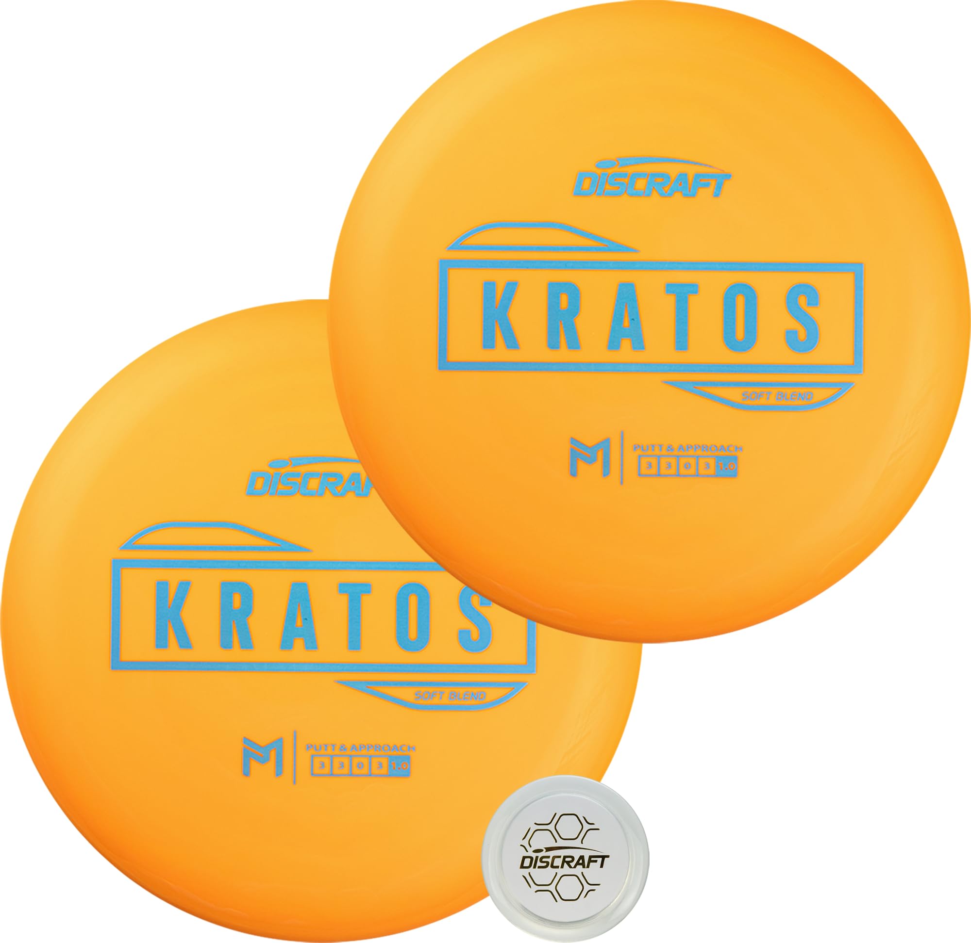 Discraft Soft Kratos 2-Pack | Matching Orange Putters - Varied Foils - 170-172g, Consistent Control and Performance
