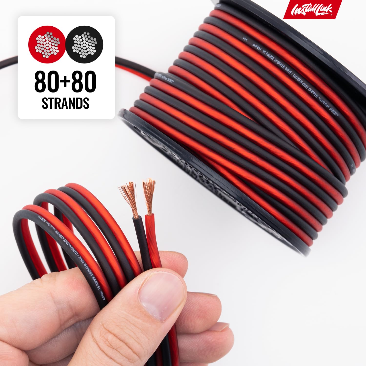 16 Gauge Pure Copper Speaker Wire (OFC) by Install Link, 30 Feet, for Car or Home Theater - Image 8