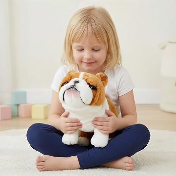 Simulation English Bulldog Plush Toy, English Bulldog Stuffed Animals, Cute Puppy Soft Dog Stuffed Toy Gifts for Kids,10 Inches Long...