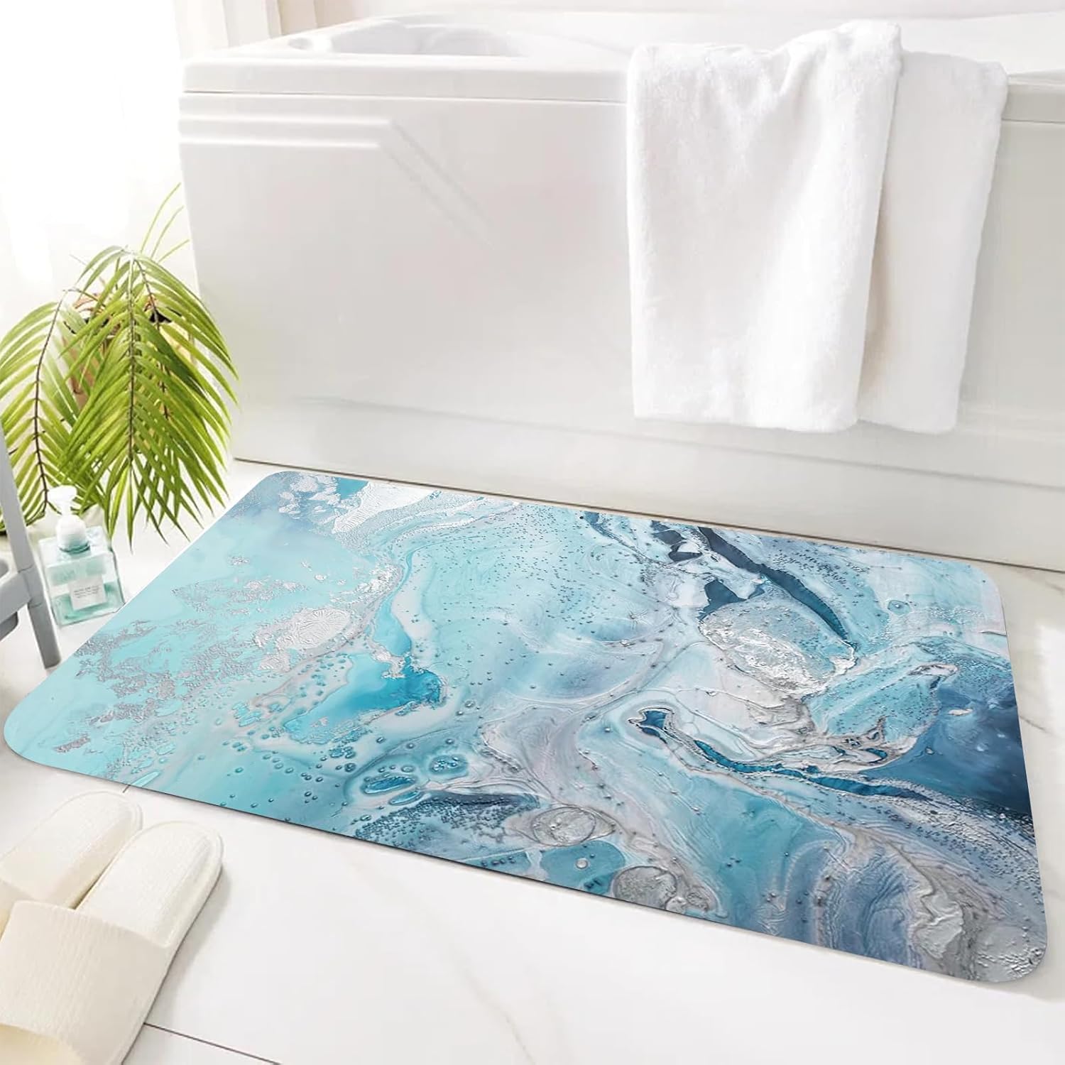 Bath Mat Rug 3 x 4ft / 36 x 48in, Ultra Soft, Non-Slip and Absorbent Bathroom Rugs, Machine Wash Dry, Comfortable Bath Rug Carpet for Bathroom Floor, Tub and Shower