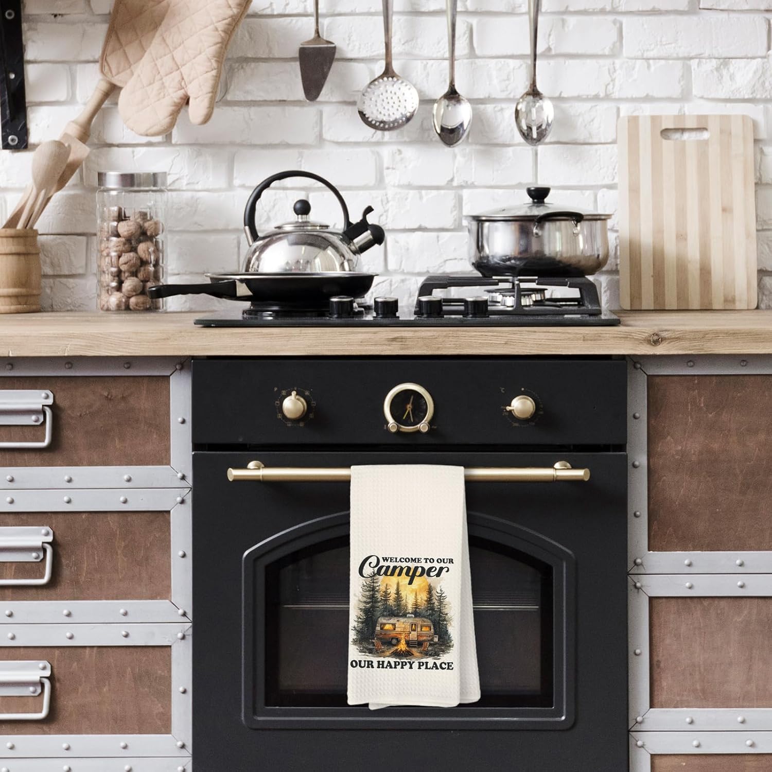 Camper Kitchen Towels, Camping Bathroom Hand Towel, “Welcome to Our Campers”, Camper Camping Gifts for Women Men - Image 3