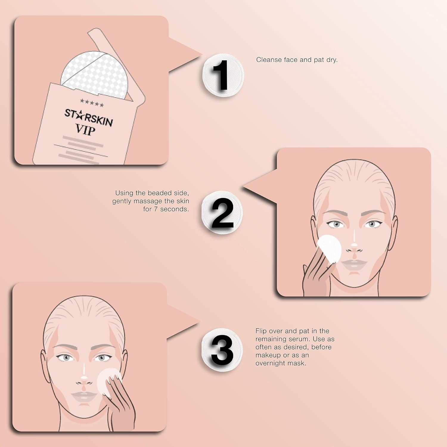 STARSKIN 7 Seconds All-Day Mask, 7-in-1 Facial Korean Toner Pads for Instant Hydration and Refreshed Skin, all Skin Types, Exfoliating and Pore Care with 66% Kudzu Root, K Beauty Skincare (18 Pads) - Image 4