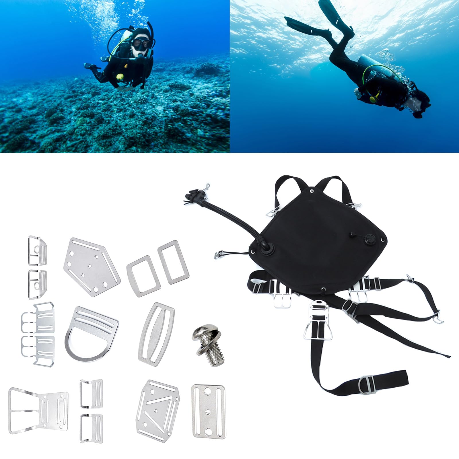 HXNH Stainless Steel Diving Weight Belt Retainers Sidemount Diving Gear Diving Weight Belt Keeper Slider Buckles Replacement