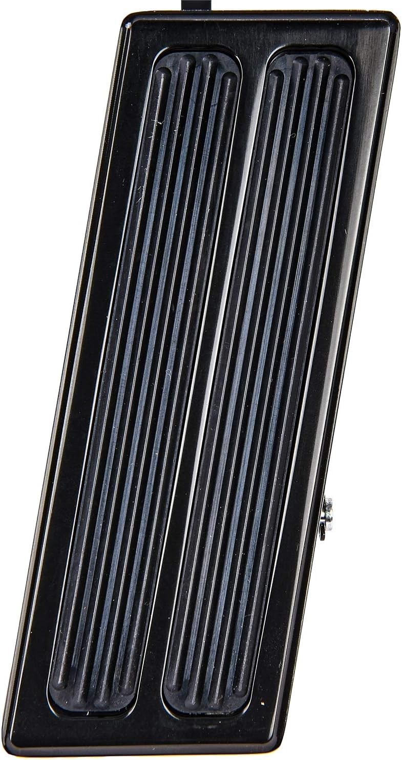 JEGS Gas Pedal Assembly | Black Finish | Universal Firewall Mount | Fully Adjustable | 6061-T6 Billet Aluminum | 2 Non-Slip Rubber Inserts | 1 1/2 in. x 4 in. Rectangular Spring-Loaded Pedal
