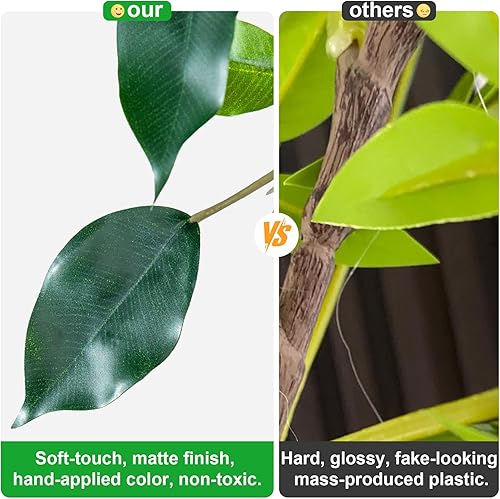 Miniatura 7 de Árboles de Ficus artificiales de 8 pies para interiores, árboles de imitación para interiores, plantas de piso falsas para interiores, árbol Hoja