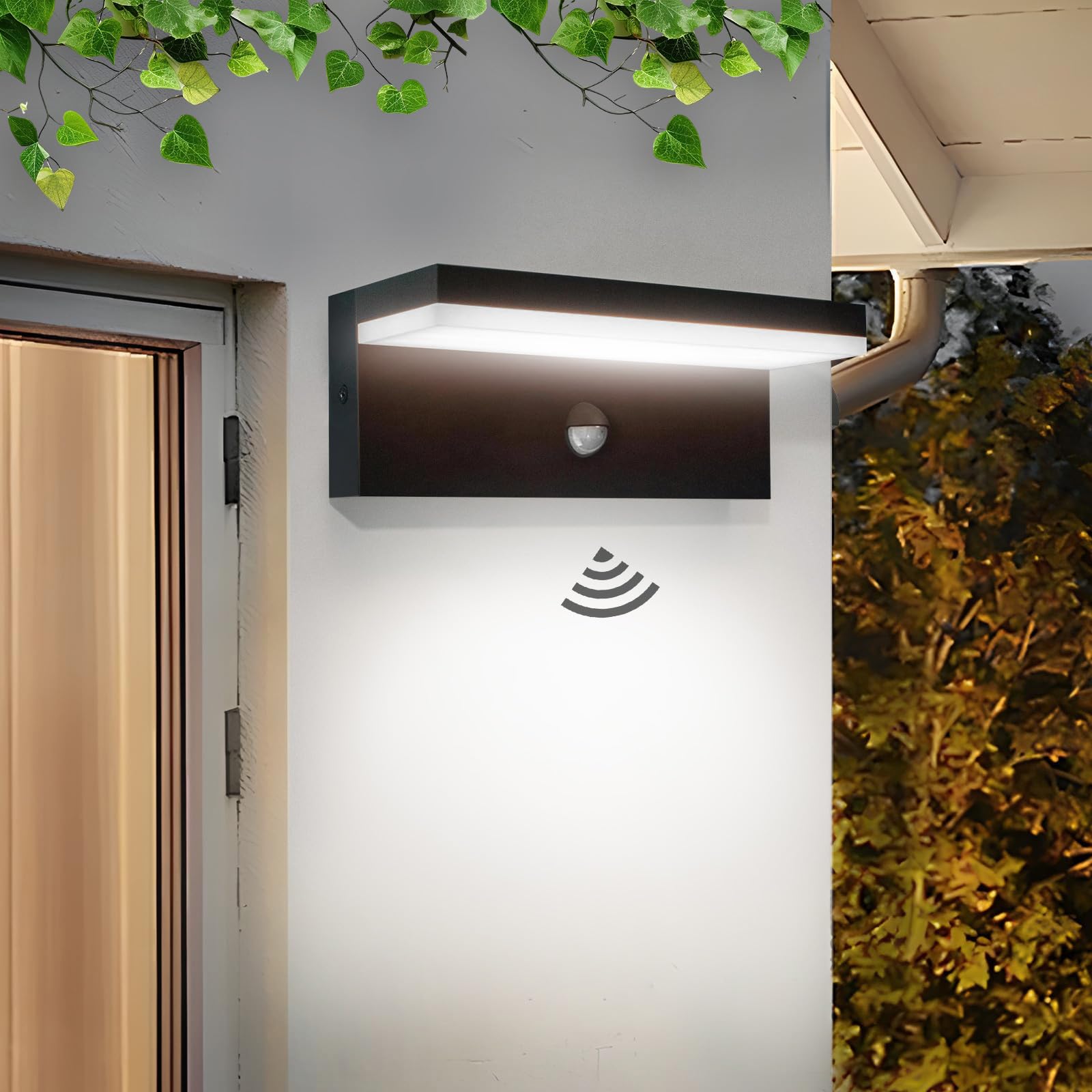 Applique Da Esterno LED 10W Con Sensore Di Movimento - Luce 100W Equivalente, IP54, 3000K Caldo - Foto 3