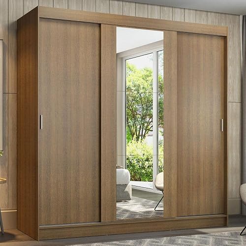 Madesa 3 Sliding Doors Wardrobe with Mirror (180 cm)
