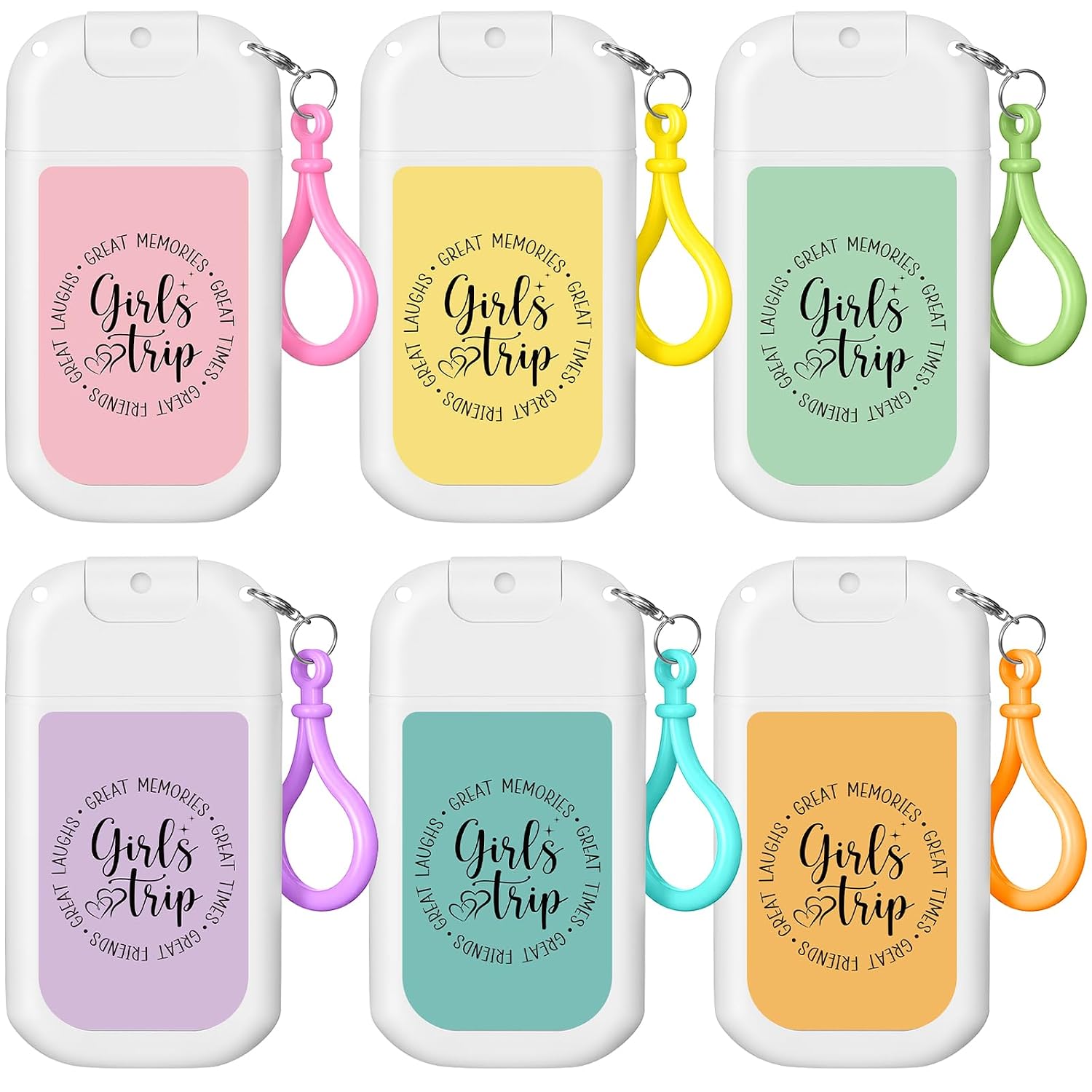 6 Pack Girls Trip Gifts Favors Pocket Toilet Spray Travel Essentials, Pocket Size Air Freshener Spray Bathroom Odor Deodorizer up to 240 Uses 6 Refreshing Scents, Girls Weekend Gifts Favors for Women