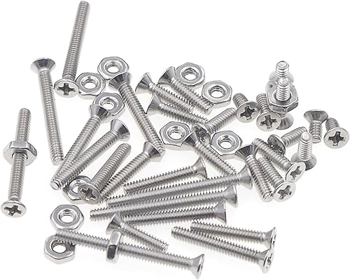 Miniatura 5 de HVAZI #2-56 UNC - Kit surtido de tornillos de cabeza plana Phillips de acero inoxidable