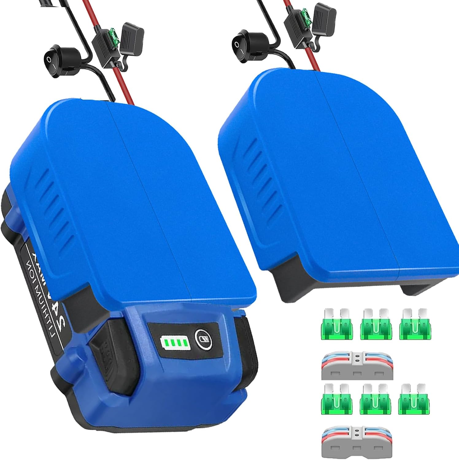 URUN 2 Pack for Bauer 20V Max Battery Power Wheel Adapter，Power Wheels Battery Converter Kit with Fuses & Wire Terminals, 14AWG Wire, Power Connector for DIY Rc Car Toys, Robotics,Rc Truck