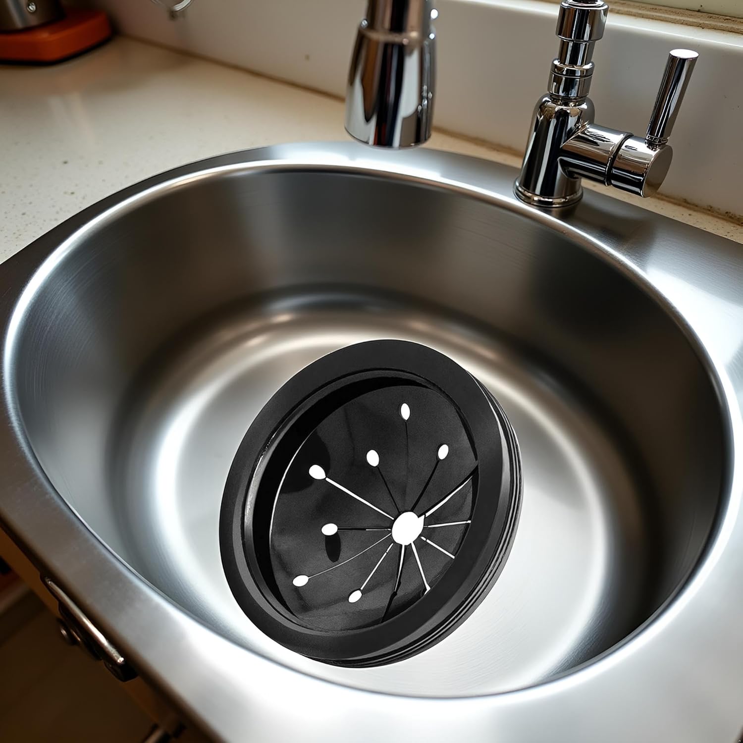 Black 3-Inch Garbage Disposal Splash Guard - Kitchen Sink Baffle Covers for Whirlaway, Waste King and GE Models - Rubber Drain Cover Disposal and Splash Protection, Garbage Disposals and Parts