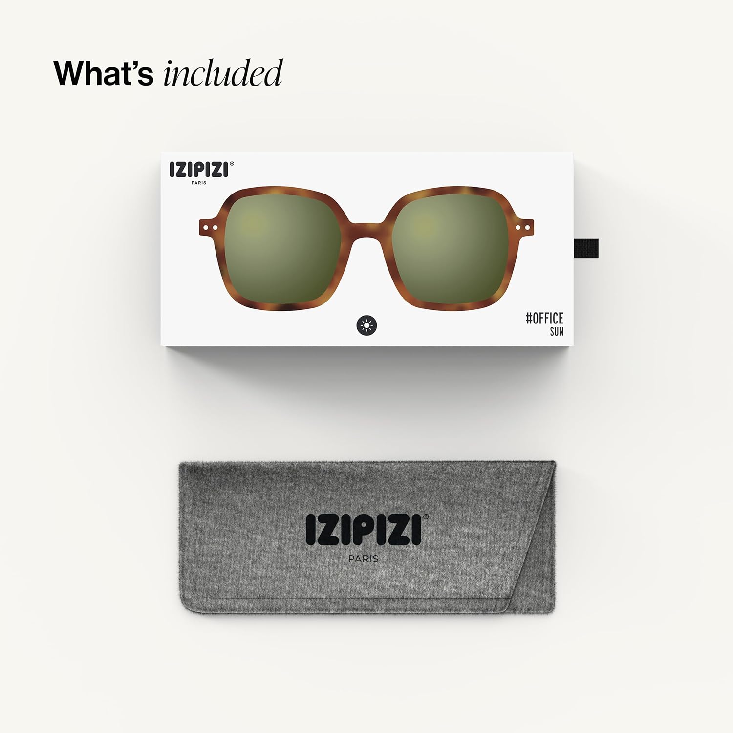 IZIPIZI SUN # OFFICE Square Sunglasses For Men & Women, 100% UV Protection Anti-Scratch Grey Lenses
