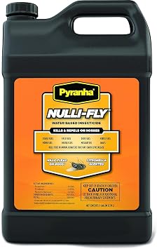 PYRANHA Nulli-Fly Horse Fly Spray Water-Based Formula for Sensitive Skin, Kills and Repels Flies, Gnats, Lice, Ticks, Ready to Use, Citronella Scent