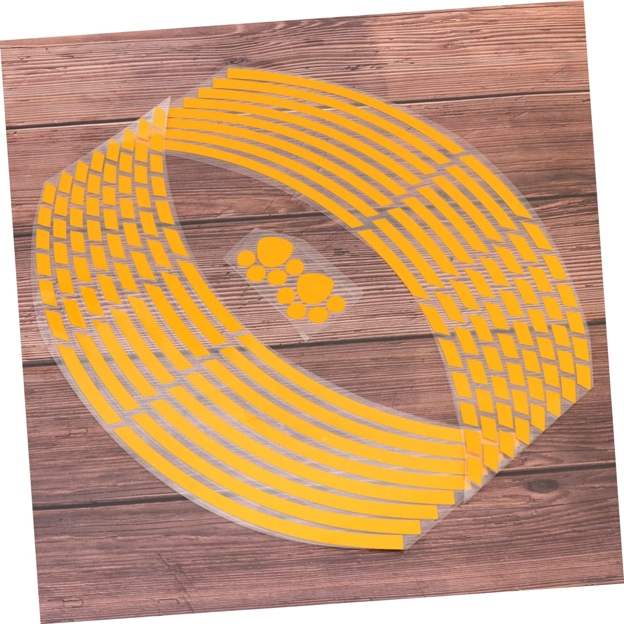 Alipis 2pcs Reflective Motorcycle Wheel Hub Stickers Sturdy Rim Decals for Motorcycle Tires Yellow Color for Enhanced Visibility