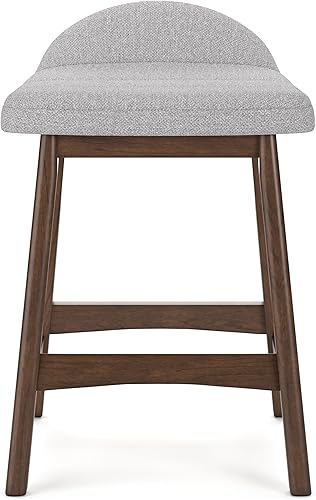 Miniatura 10 de Signature Design by Ashley Lyncott Taburete de bar tapizado contemporáneo de altura de mostrador con cojín de espuma, juego de 2, tapicería de tela,