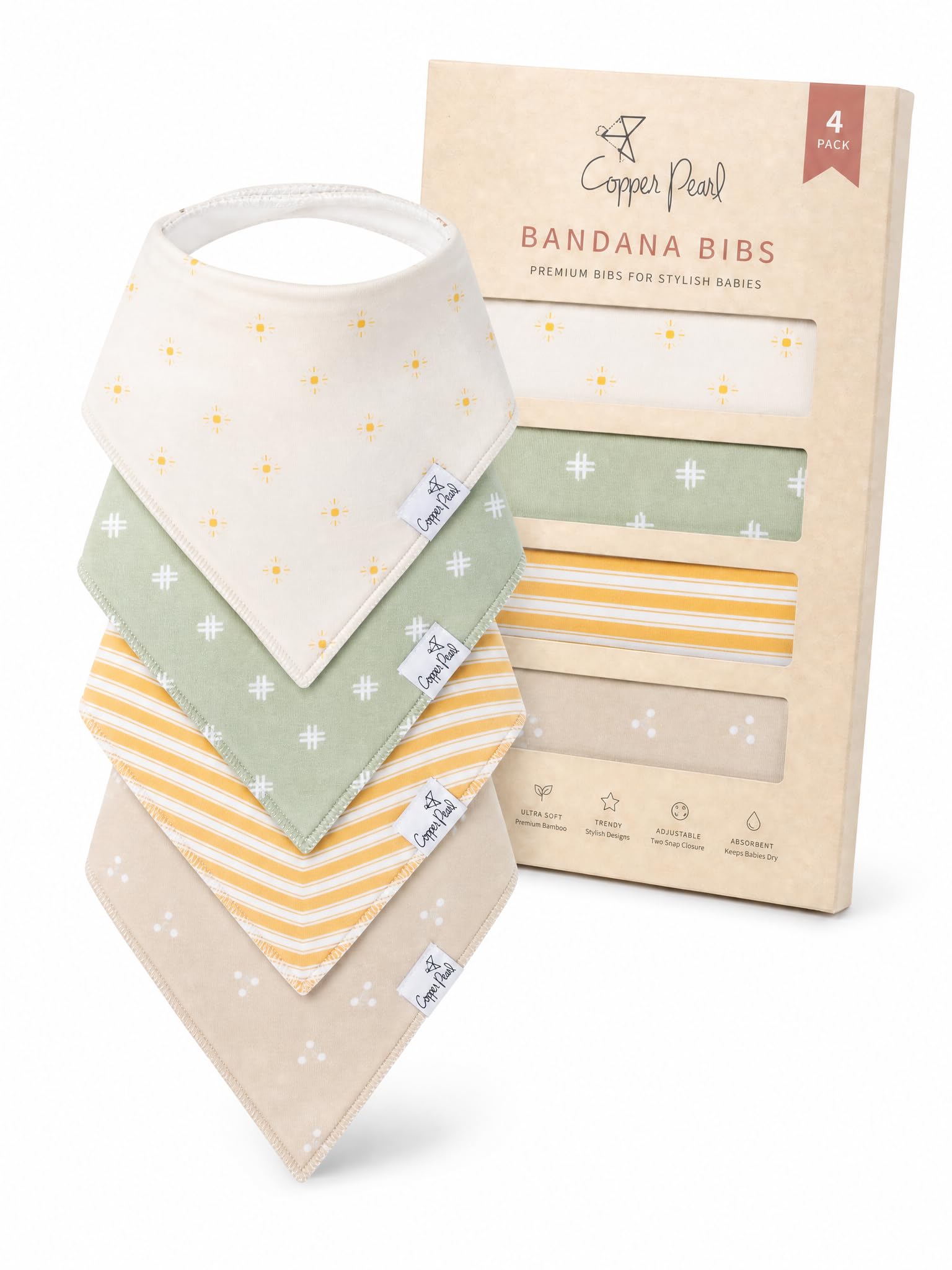 Copper Pearl Bavoir bandana bébé en coton doux absorbant ajustement réglable nombreux styles