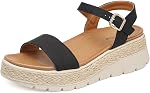 GoodValue Femmes Plateforme Espadrille Sandales de haie Bracelet de cheville réglable Toe ouvert Casual Dressy Sandales d'été