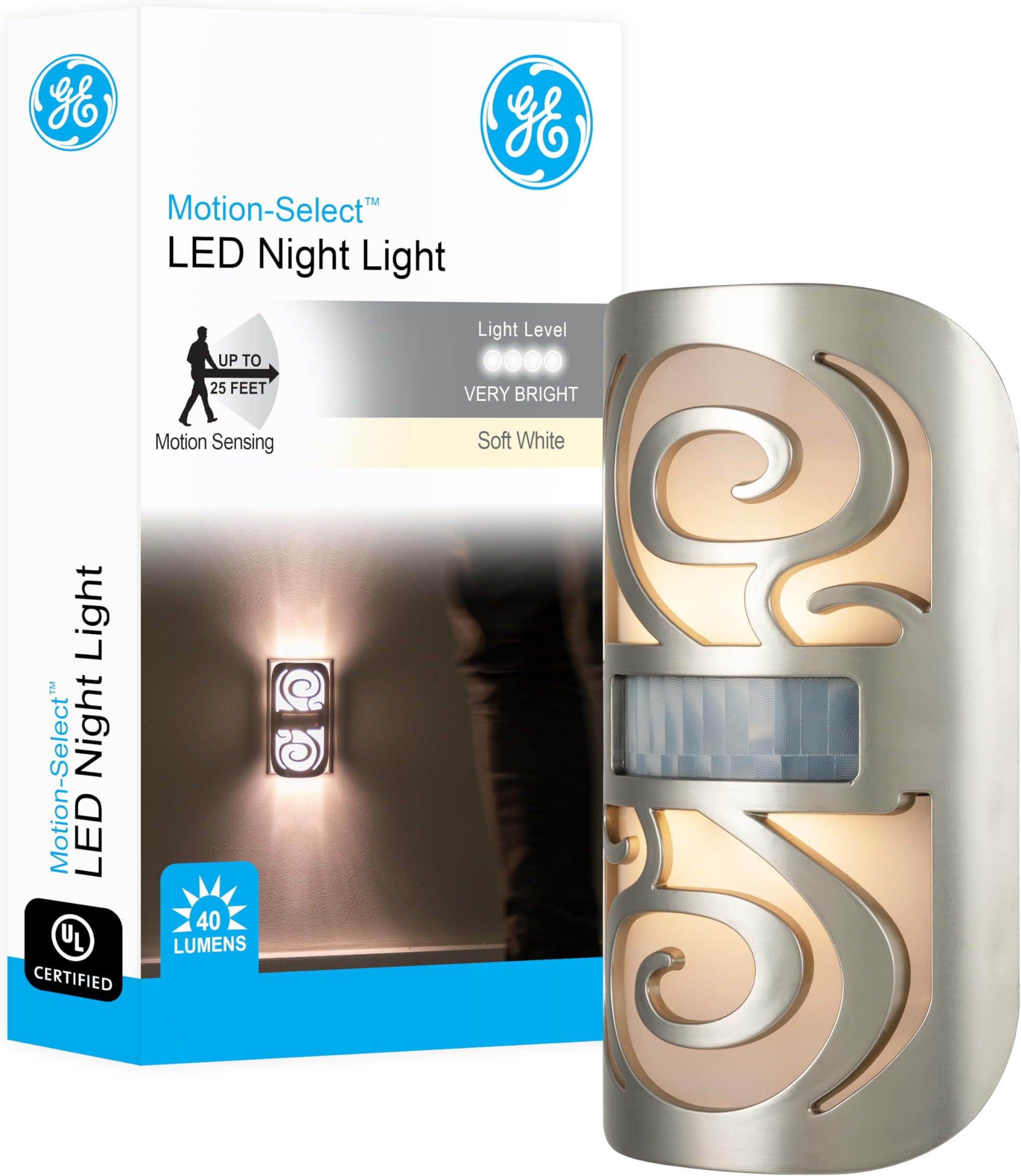 GE SleepLite LED Amber Night Light, Hi/Low Dimmable, DusktoDawn