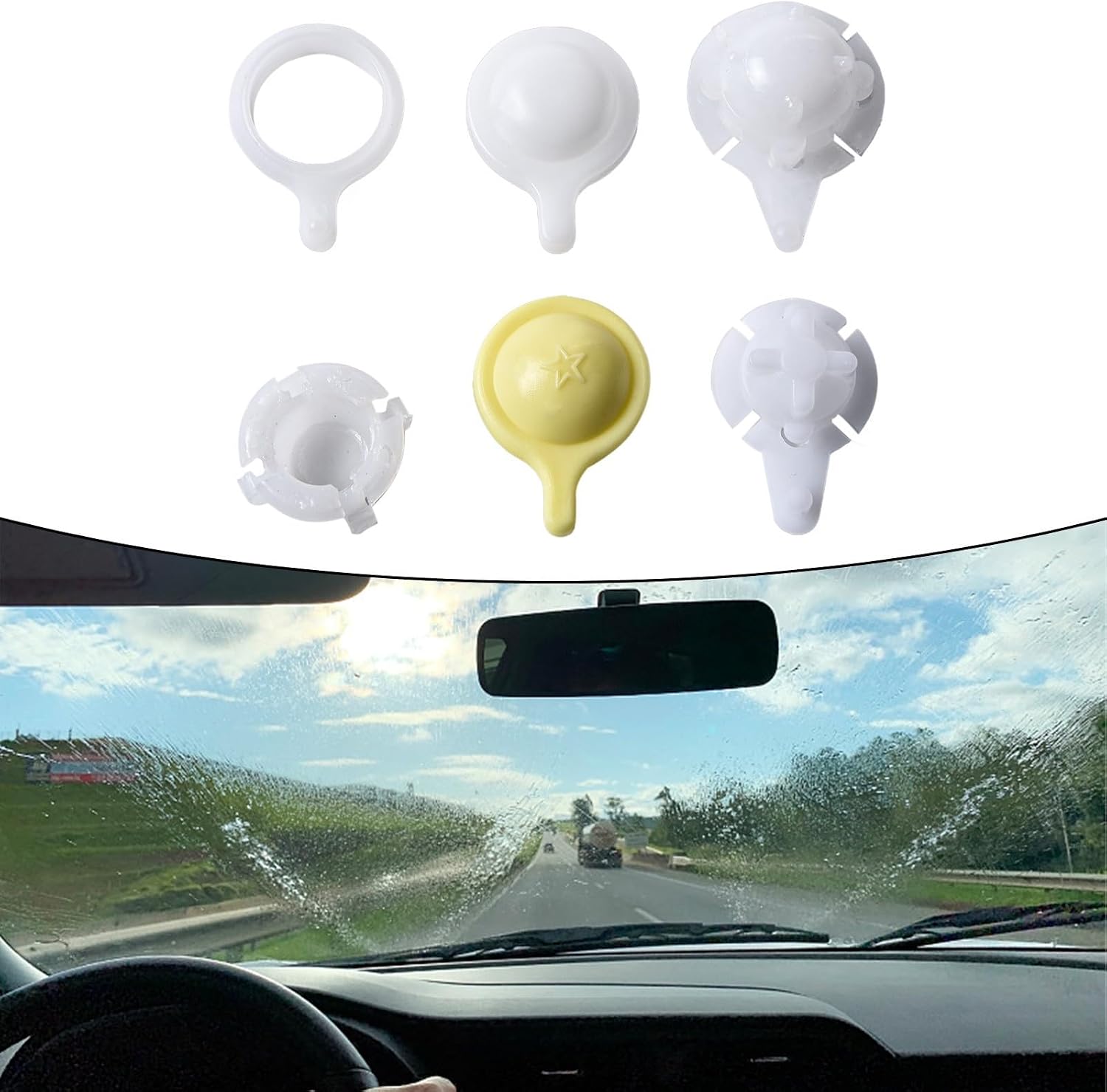 Car Windshield Wiper Linkage Bushing Kit, Plastic Replacement For Wiper Arm Assembly, Compatible With Most Domestic & Import Vehicles (1 Set)