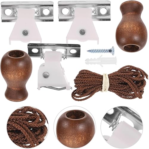 Miniatura 8 de 1 juego de accesorios duraderos para persianas enrollables, kit completo de reparación de cortinas con cuerda de persiana enrollable, piezas de