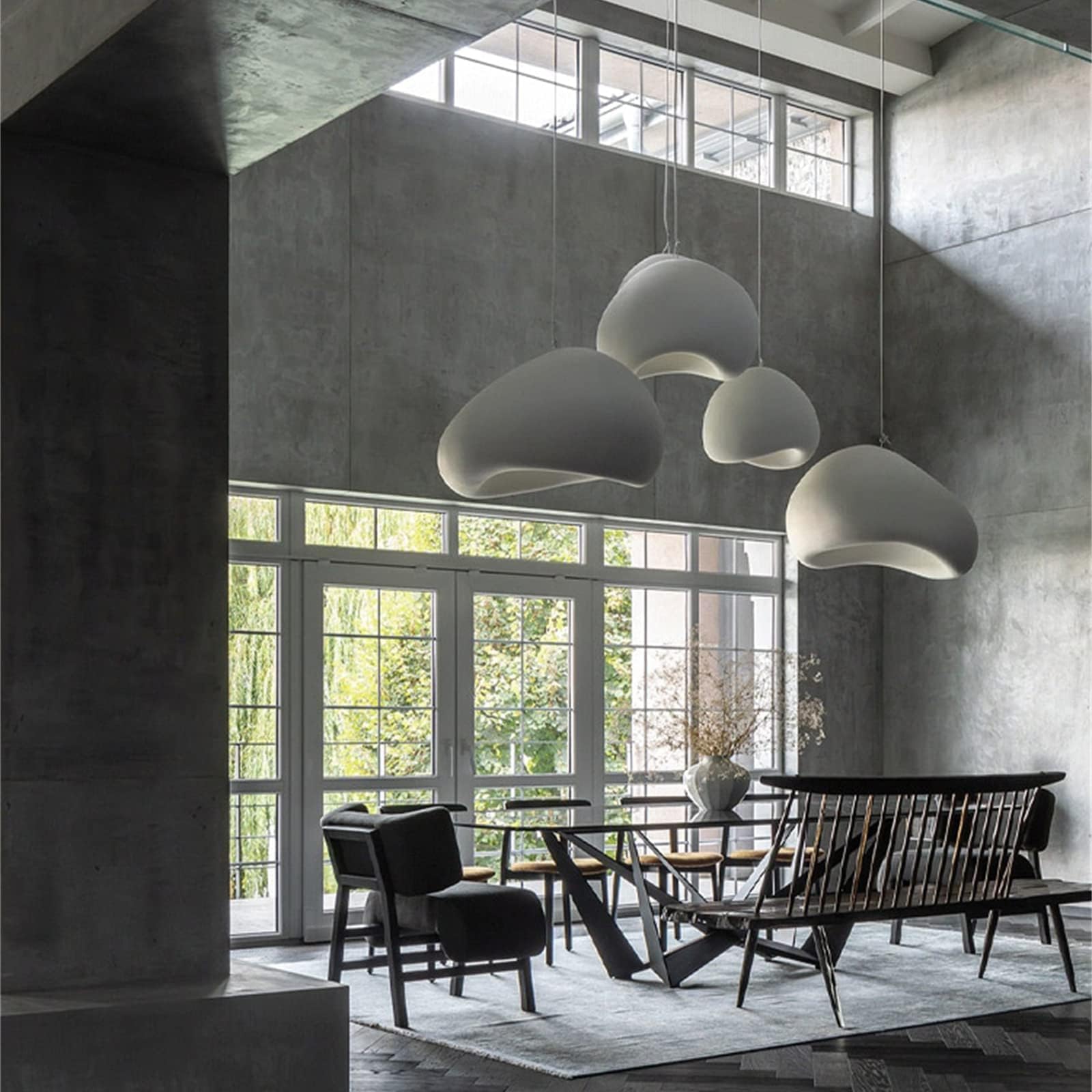 Lámpara colgante moderna de 30 luces, base E27, estilo japonés Wabi-Sabi, con forma de nido de pájaro, ideal para comedor, pasillo, restaurante, cocina.