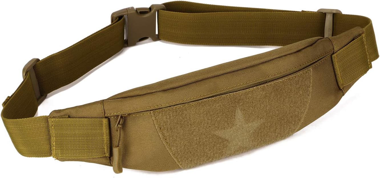 PlasMaller Multifunction Waist Pack Bag Waterproof Running Fanny Pack Outdoor Waist Bag Adjustable Storage Pack Phone EDC Gear Tactical Shoulder Backpack, Coyote Brown
