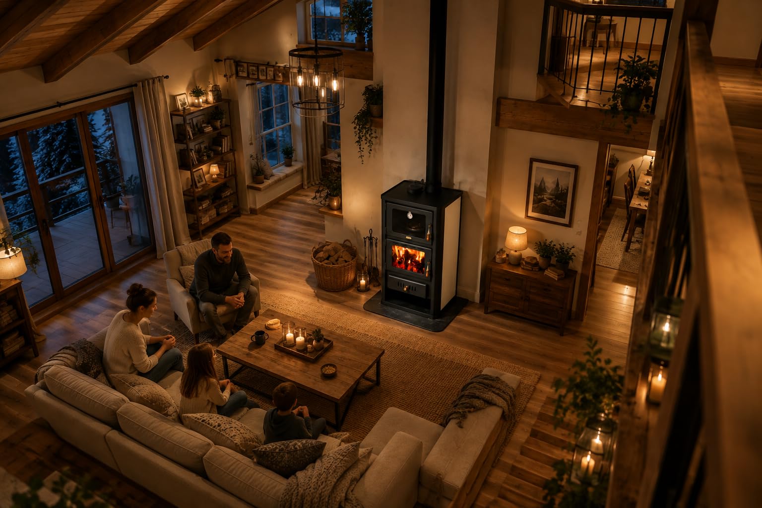 Stufa a legna 5+15 kW con forno e serbatoio di ritorno Prity FGW15