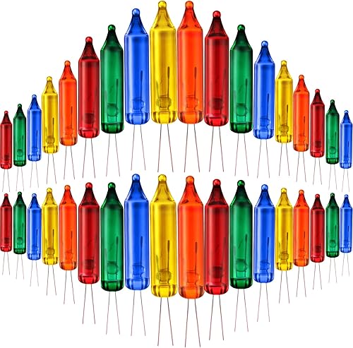 60 unidades de 2.5 V Navidad 50100150200 unidades de mini luces incandescentes de alambre de repuesto para interiores y exteriores, luces de Navidad