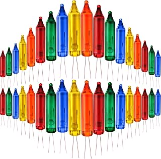 60 Count 2.5v Halloween Christmas 50/100/150/200 Count Mini Incandescent Wire String Lights Replacement Bulbs Indoor/outdoor Christmas Light Decoration for Xmas Tree(Red, Yellow, Blue, Green, Orange)