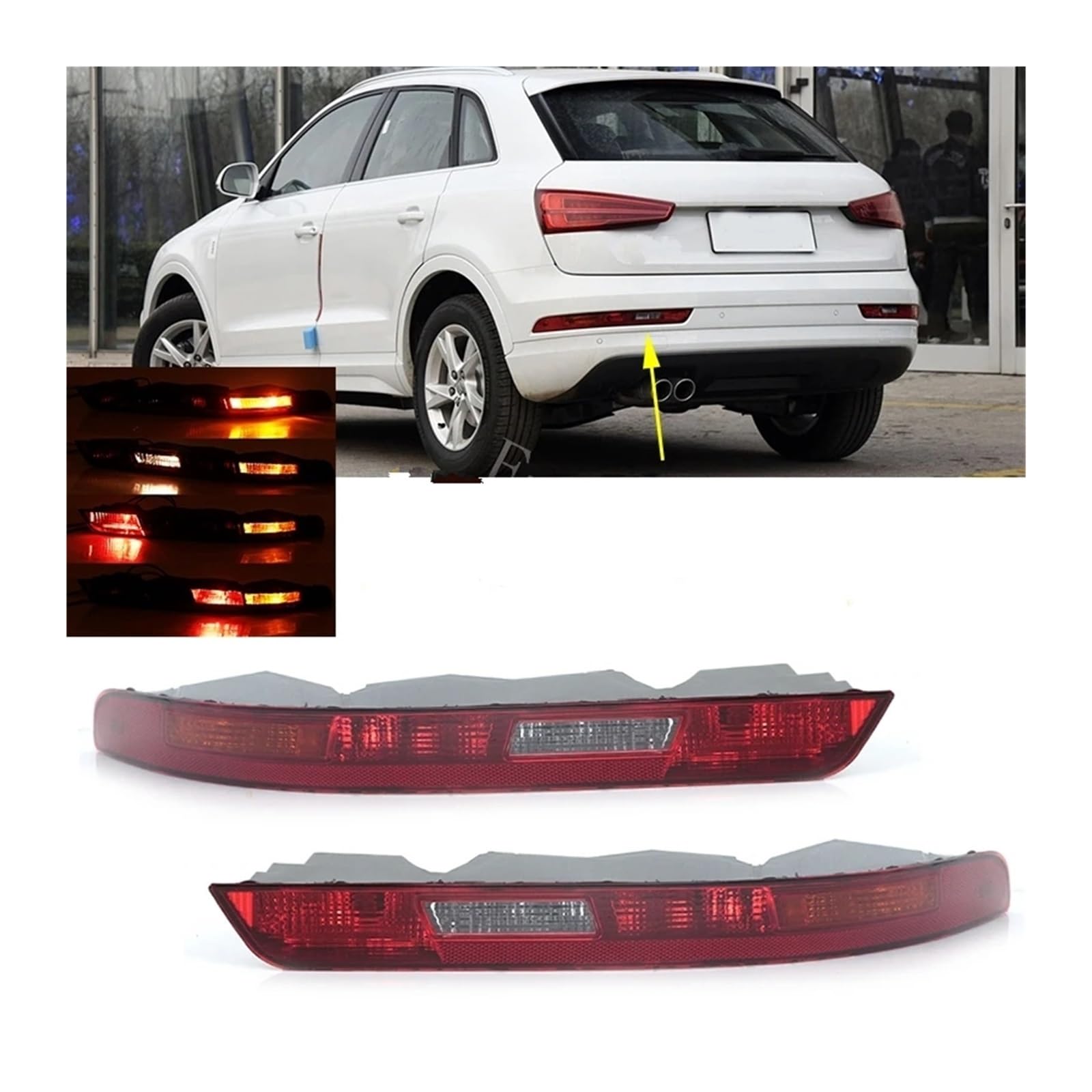 Fanale Posteriore Per Q3 2016 2017 2018 Paraurti Posteriore Auto Luce Freno Luce Di Retromarcia Indicatore Di Direzione Lampada Riflettore Fari Posteriori(Sinistra)
