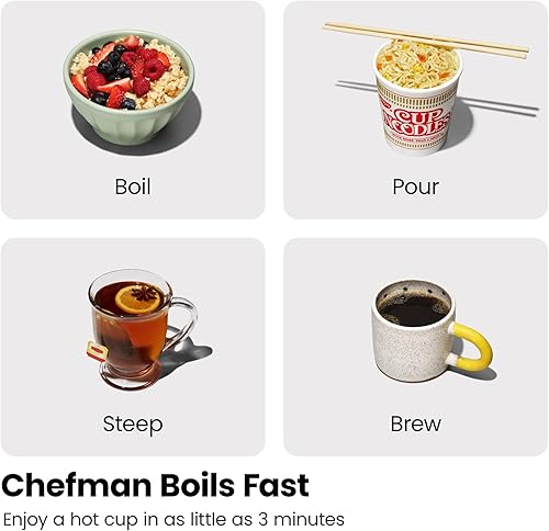 Miniatura 2 de Chefman Hervidor eléctrico con infusor de té, 1.7L 1500W, tapa extraíble para una fácil limpieza, protección contra hervir en seco, filtro de acero