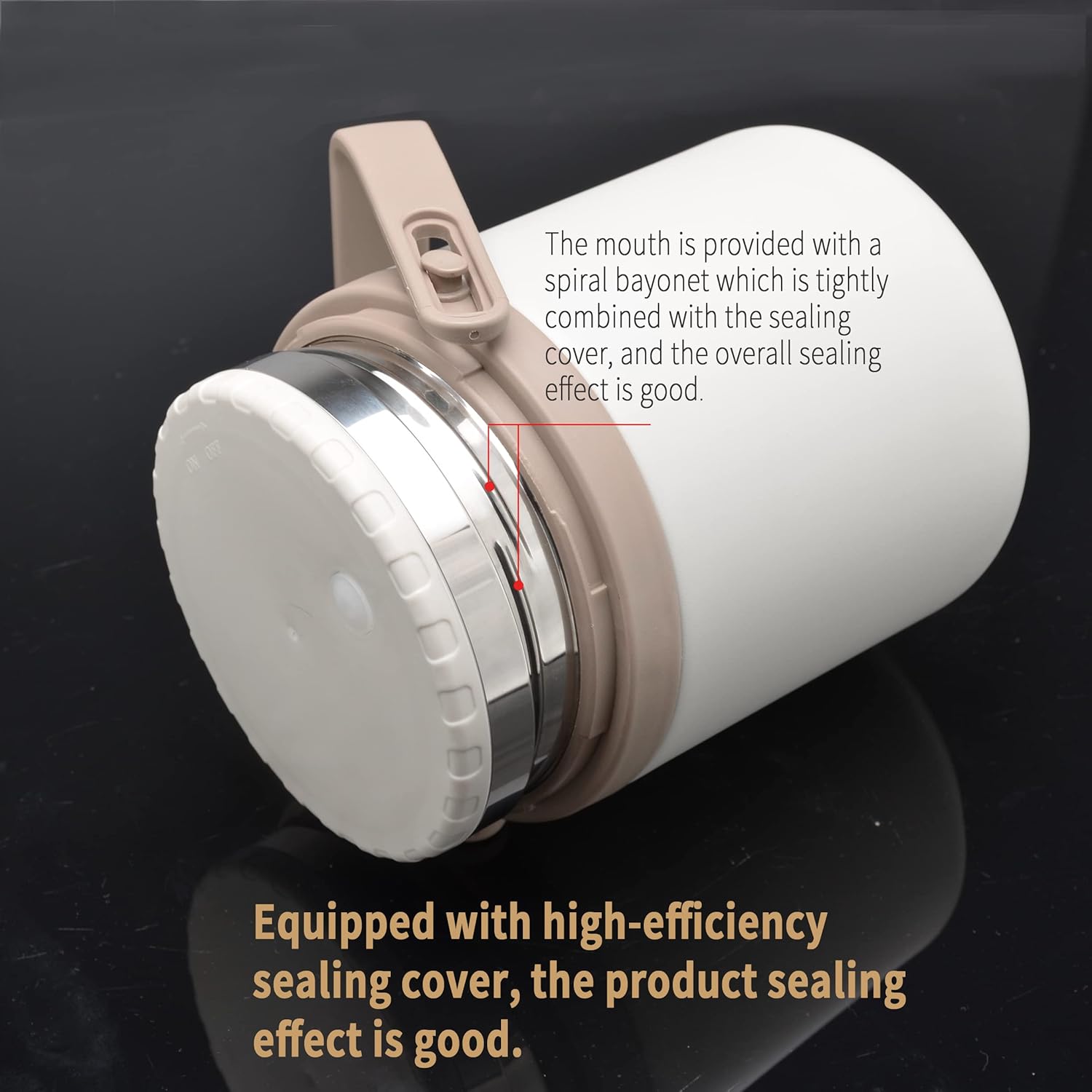 SANQIAHOME Stainless Steel Vacuum-Insulated Food Jar with 2 Storage Container Inserts, 50 Ounce, Leakproof Lunch Box