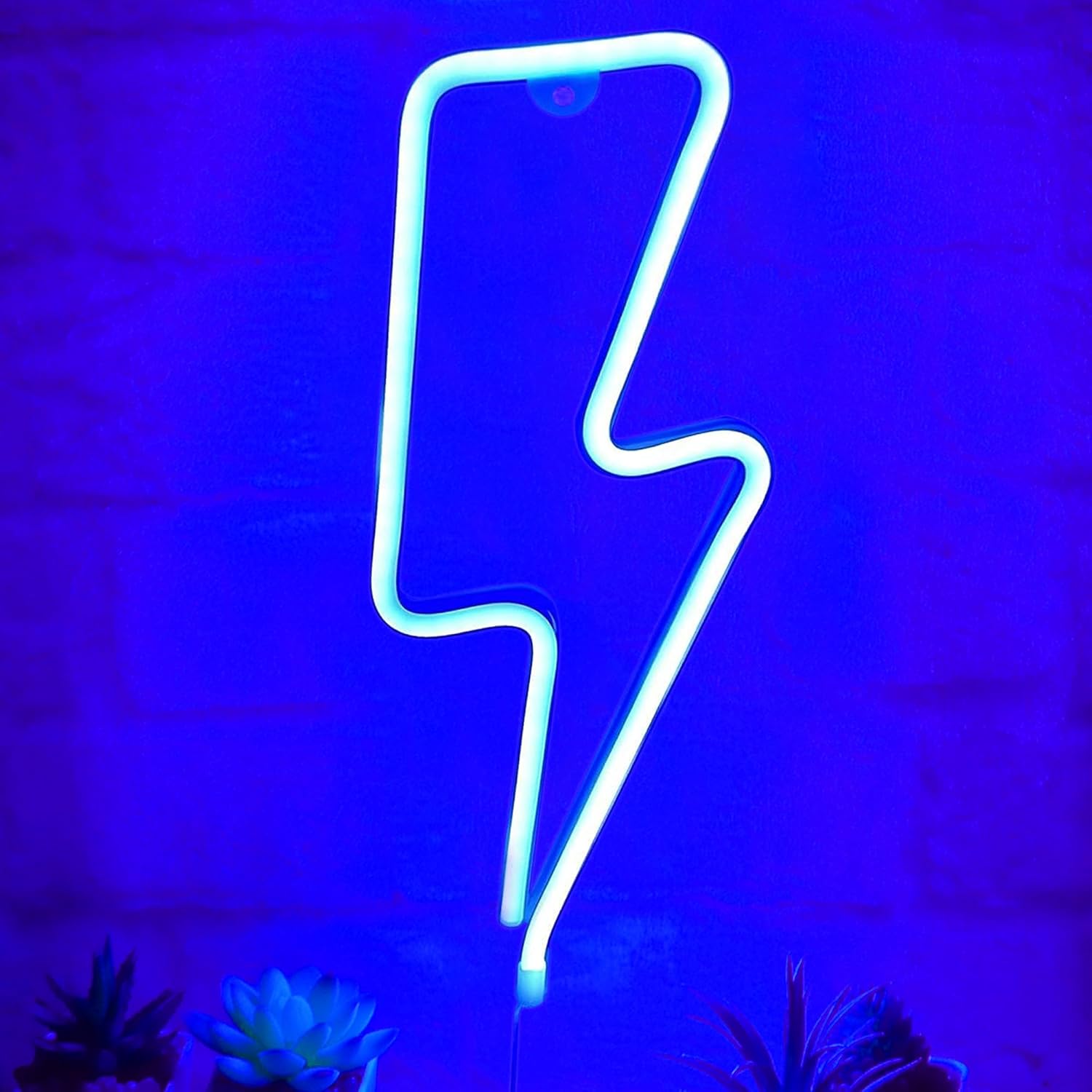 Lightning Bolt Neon Signs, Blue Led Lightning Bolt Neon Light USB