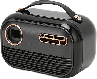 Mini Projector, Support 4K Movie Projector DLP Technology Auto Correction 854 X 480 Resolution with Charging Plug for Camping Office (Black)