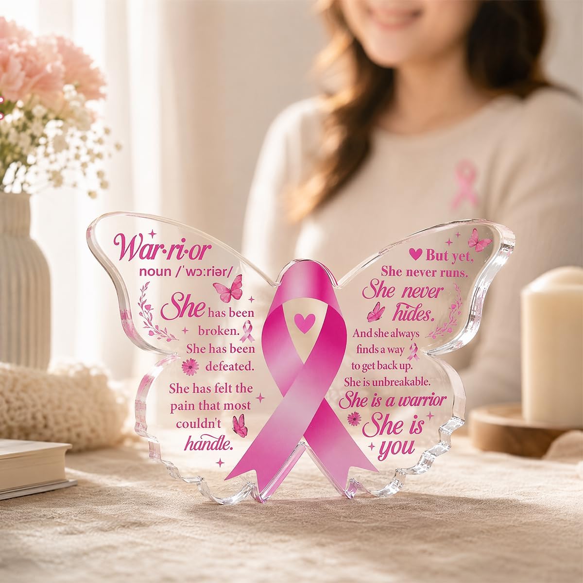 Breast Cancer Gifts for Woman - Awareness Accessories Acrylic