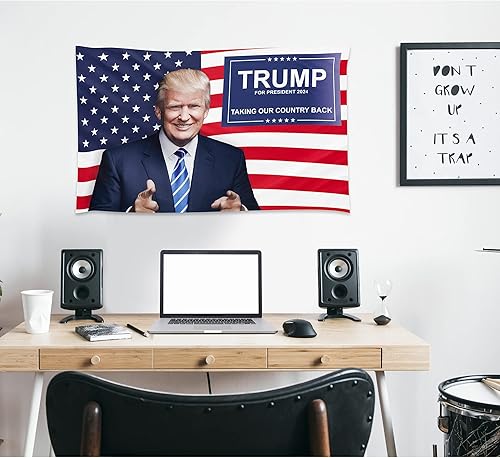 Miniatura 5 de Donald Trump Taking our Country Back President USA MAGA Republicican Party - Bandera de 3 x 5 pies, color vivo, ojales de latón con doble costura