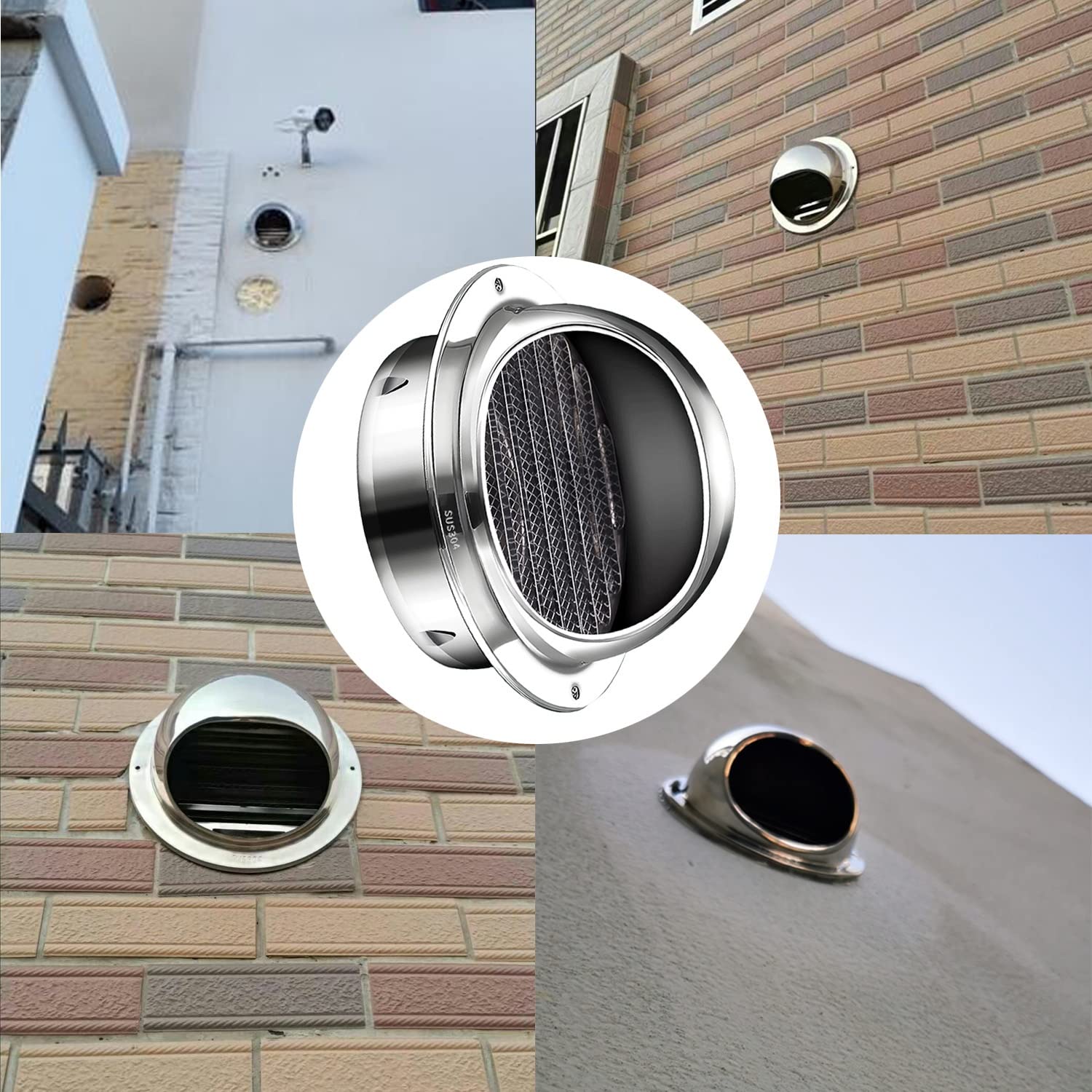 Cubierta de ventilación para secadora, cubierta de rejilla inclinada para salida de calentador de agua, tapa de lluvia para tubería de techo, tapa de chimenea - campana de ventilación