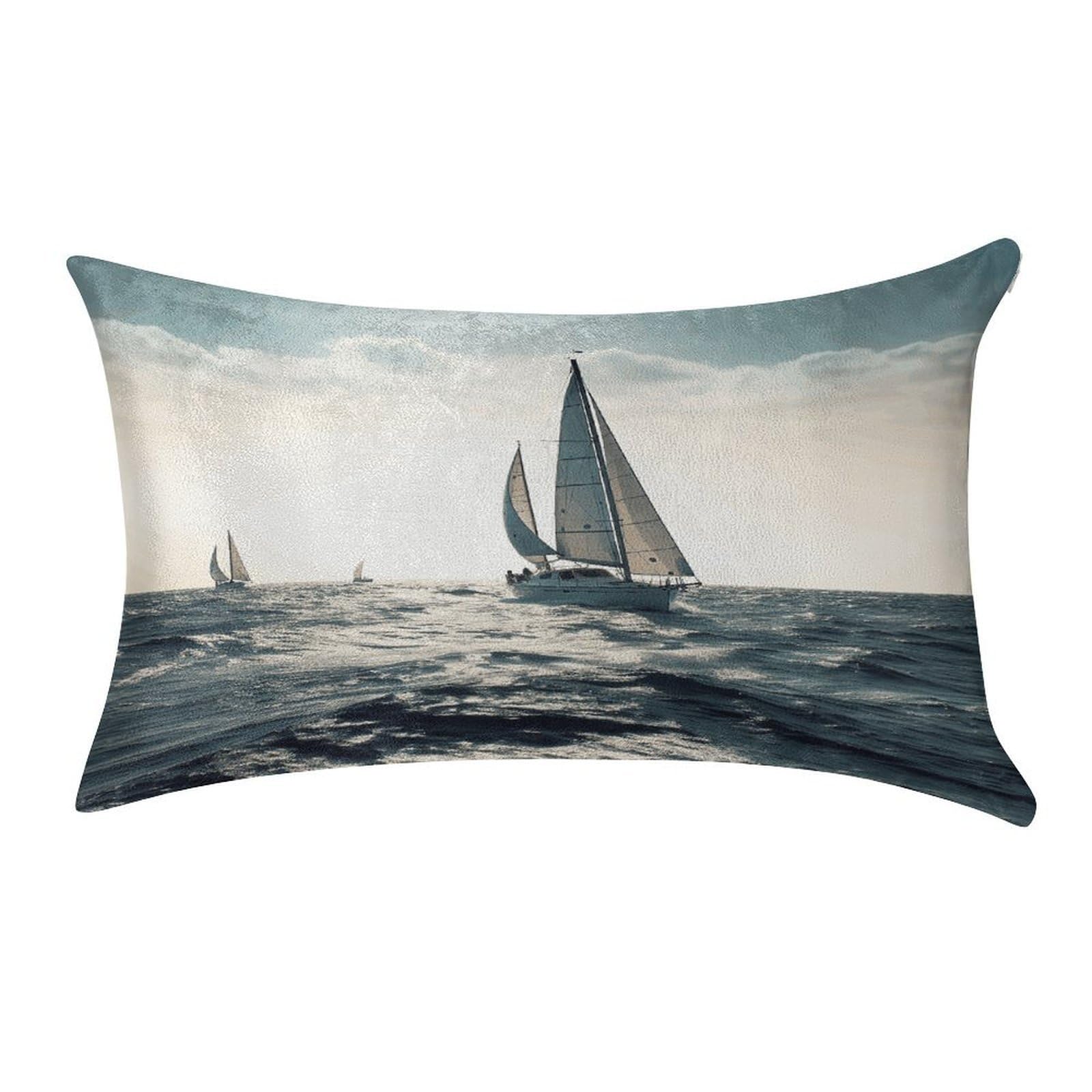 VstaDank Ocean Sailing Throw Pillow Cover 12"×20" Ultra Soft Pillowcase Cozy Lumbar Pillow Shell Gold Velvet Exquisite Decorative Cushion Sham Protector for Couch Sofa Bedroom