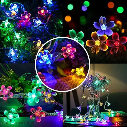 Miniatura 3 de FULLBELL Guirnalda de luces de flores decorativas de Pascua, 33 pies, 100 luces LED con 8 modos de flash para Navidad, patio, jardín, fiesta, San