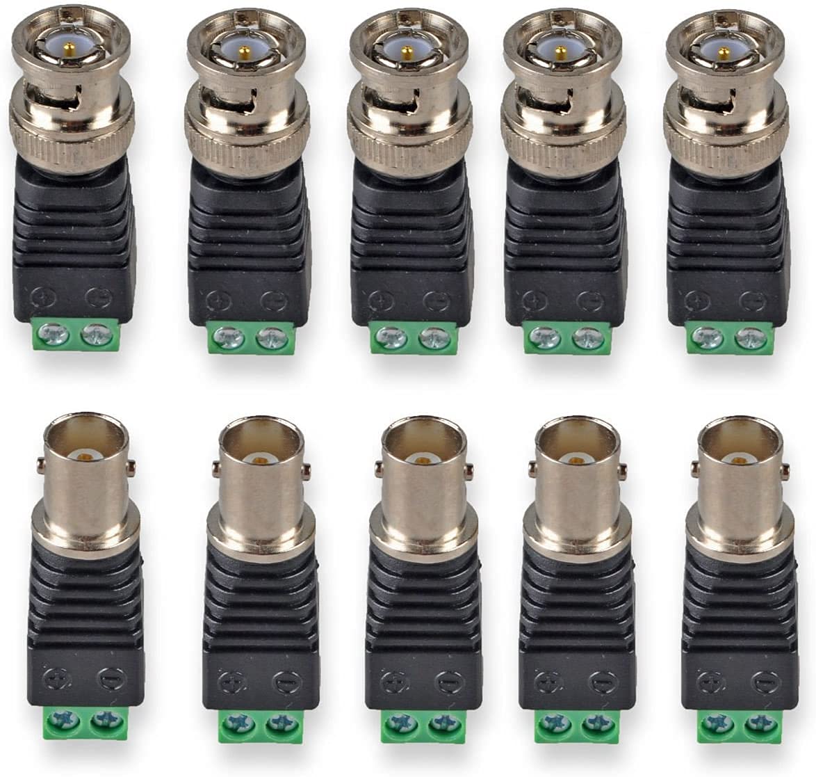 Taapsee 5 Sets BNC Male & Female Connector Adapter with Solderless Screw Terminal for Balun CCTV Surveillance Camera Accessories,RG59 RG6 Video Coaxial Cable,Silver (B09DDRJSSB) Amazon Price History, Amazon Price Tracker