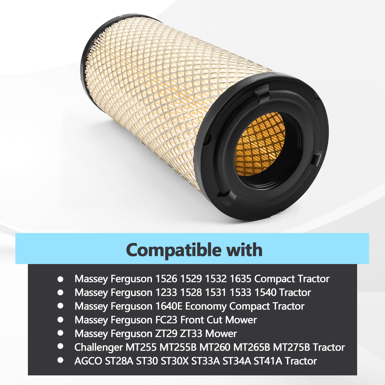 Galloparts Filtro Aria 3607884M92 3607884M91 Compatibile Con Trattore Massey Ferguson 1233 1526 Falciatrice FC23 ZT29 Compatibile Con Trattore Agco ST28A Compatibile Con Trattore Challenger MT255 - Foto 9