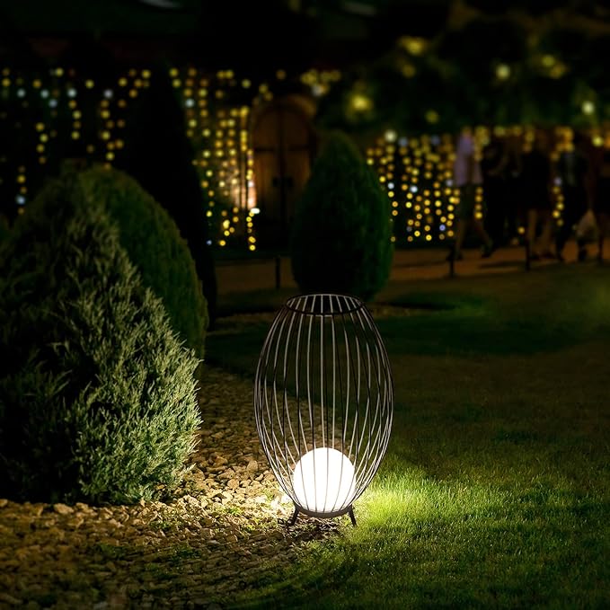 Paco Home Paco Home Buitenlamp Staande Lamp Tafellamp Buiten Terras Tuin IP 54 Spatwaterdicht Snoer 3m, Soort lamp: Staande lamp E27, Kleur: Antraciet (melkachtig)