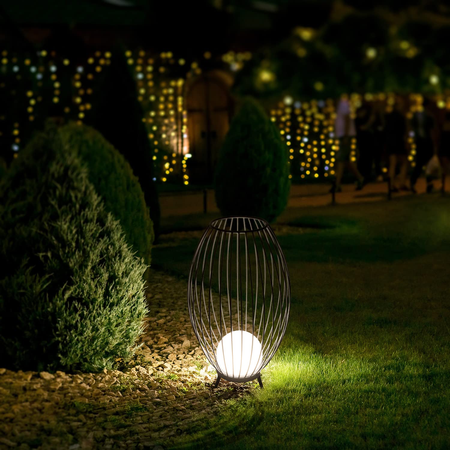 Paco Home Outdoorleuchte Stehleuchte Tischleuchte Außen Terrasse Garten IP 54 Spritzwassergeschützt Kabel 3m, Lampenart: Stehleuchte E27, Farbe: Anthrazit (milchig)