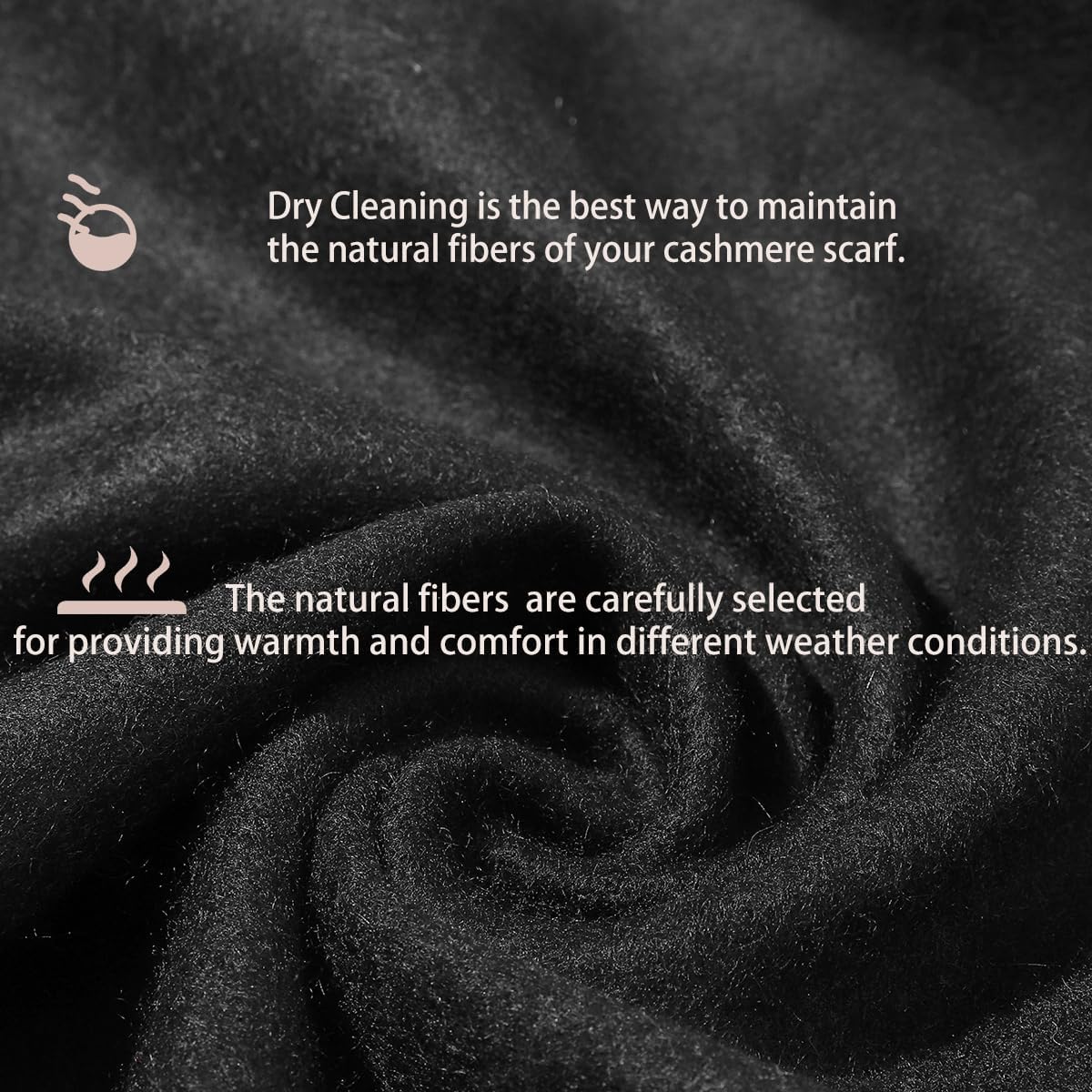 Cashmere Winter Scarf for Women Men | Plaid Solid Thick Wrap for Cold Weather | Lightweight Scarves for Travel - Image 3